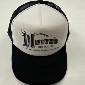 New White's Mercantile Logo Graphic Black Snapback Hat Cap One Size
